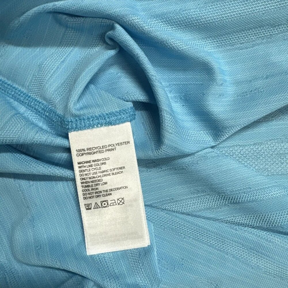 Tommy Bahama Men's Small Bowtie Blue Palm Boulevard Performance Crew T-Shirt - Picture 4 of 6